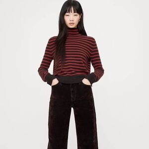 Cashmere Banana Rep. Red/Brown Striped TURTLENECK (still selling on-line)